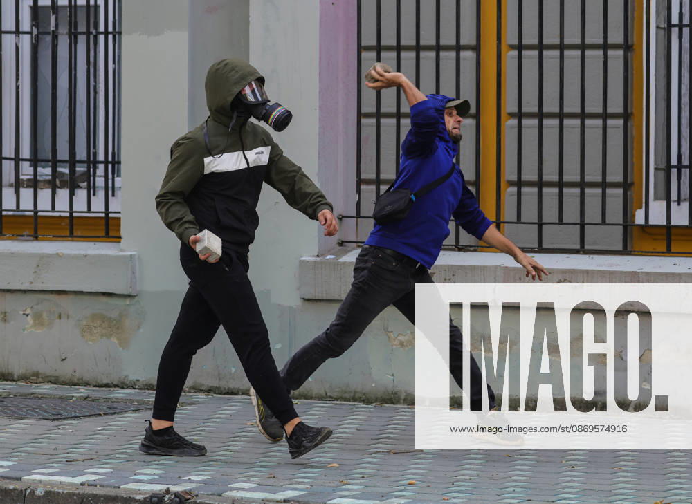 Violent protest of Students in Tirana, Albania Students throw stones to police in front of Education Ministry in Tirana, Albania, on October 15, 2026. Students are in the third day of their protest calling for better education conditions and the resignation of Prime Minister Edi Rama. Tirana Albania