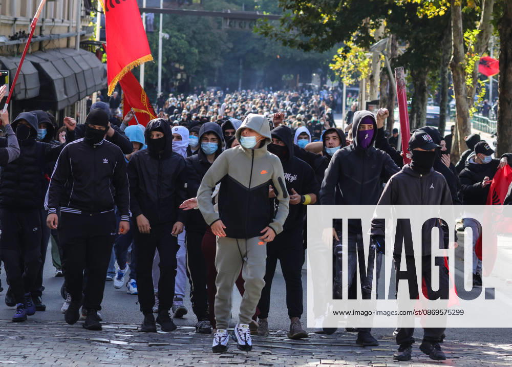 Violent protest of Students in Tirana, Albania Students march in front of Albanian Parliament in Tirana, Albania, on October 15, 2026. Students are in the third day of their protest calling for better education conditions and the resignation of Prime Minister Edi Rama. Tirana Albania