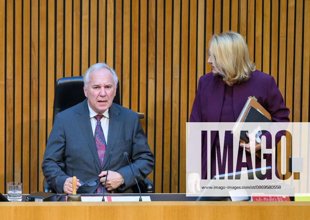 Â - Wien 15.10.2026 - 103. Sitzung des Nationalrates. Dringliche Anfrage der FPÖ verbunden mit Misstrauensantrag gegen die gesamte Regierung. PHOTO: erster Präsident des Nationalrats Walter Rosenkranz (FPOE) und dritte Präsidentin des Nationalrats Doris Bures (SPOE) 103th sitting of the National Council. Nationalrat, Nationalratssitzung, Parlamentssitzung, Parlament, Plenum 103. Sitzung des Nationalrates