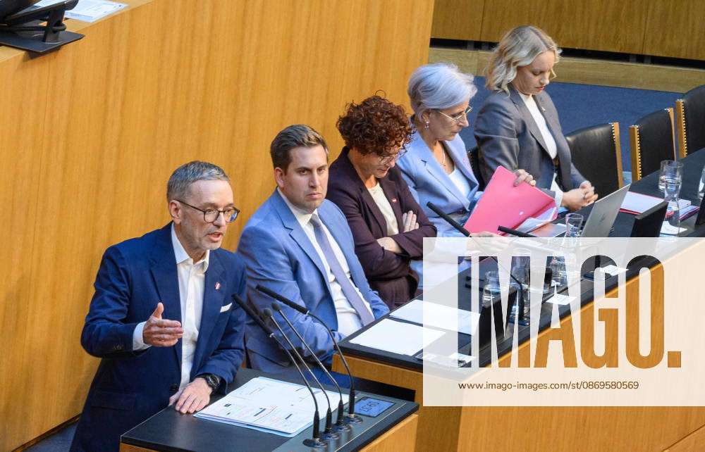 Â - Wien 15.10.2026 - 103. Sitzung des Nationalrates. Dringliche Anfrage der FPÖ verbunden mit Misstrauensantrag gegen die gesamte Regierung. PHOTO: Klubobmann der FPÖ Herbert Kickl, Sts für Digitalisierung und Extremismus sowie Regierungkoordinator Alexander Proell (ÖVP), Wirtschaftstaatssekretärin Elisabeth Zehetner (ÖVP), Justizministerin Anna Sporrer (SPÖ) und Staatssekretärin für Kunst, Kultur und Sport Michaela Schmidt (SPÖ) 103th sitting of the National Council. Nationalrat, Nationalratssitzung, Parlamentssitzung, Parlament, Plenum 103. Sitzung des Nationalrates
