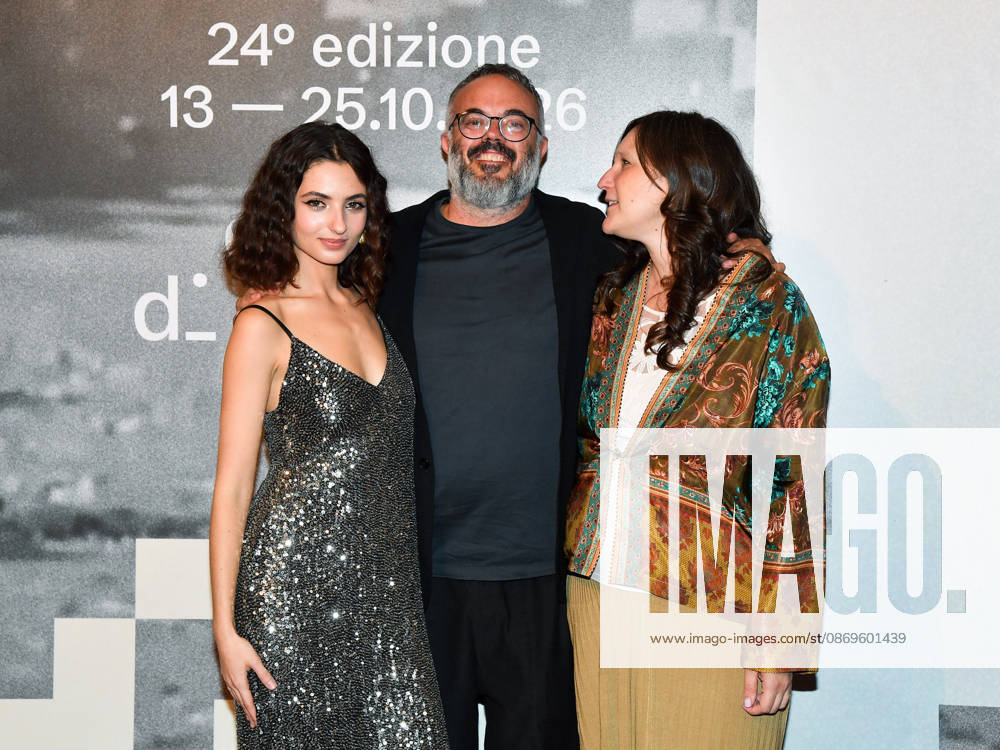 IPA89729031 - Roma Cinema Fest 2026. Night 3 Red Carpet for the film Idda. Pictured: Irene Dionisio, Giovanni Pompili, Tecla Insolia