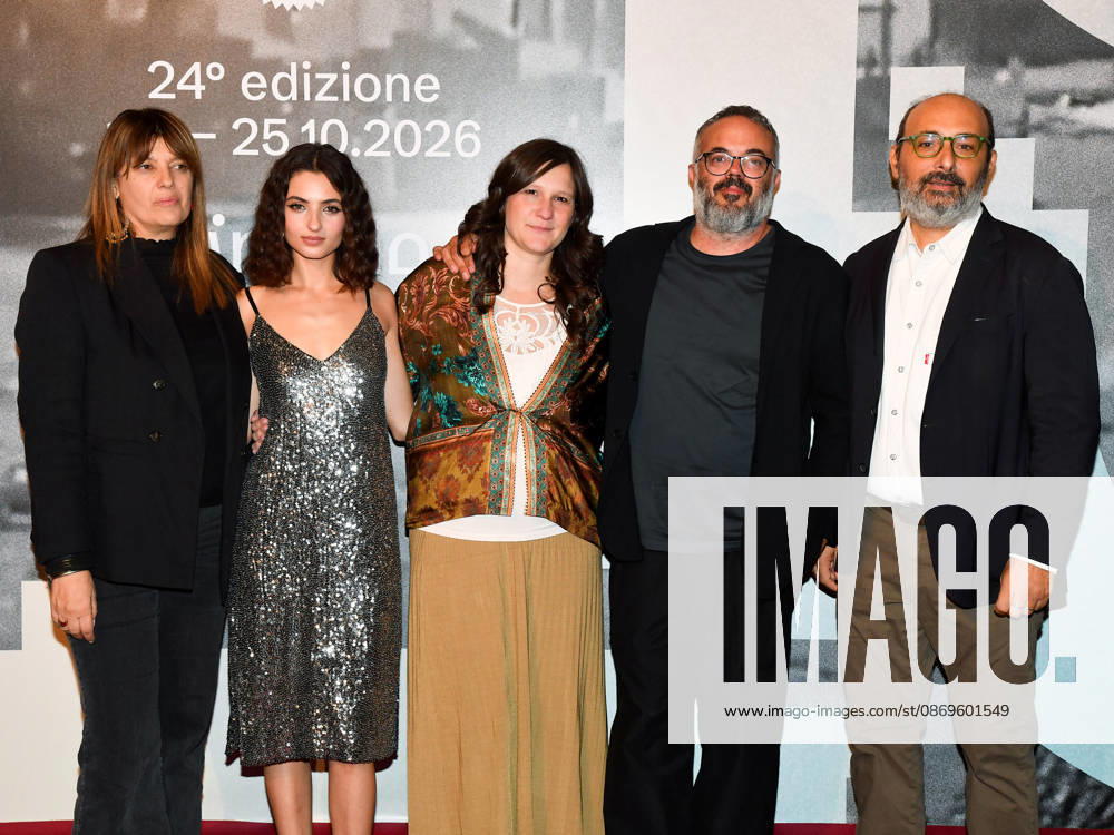 IPA89729033 - Roma Cinema Fest 2026. Night 3 Red Carpet for the film Idda. Pictured: Irene Dionisio, Giovanni Pompili, Tecla Insolia