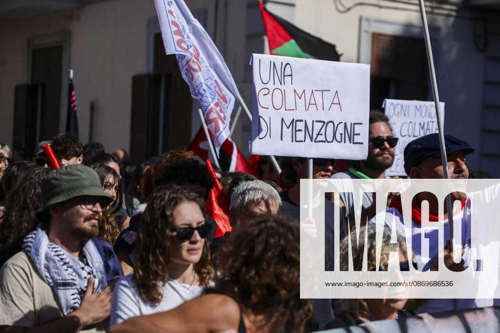 Environmental Protest in Bagnoli, Naples NAPLES, ITALY OCTOBER 16, 2026: Environmental activists, students and unemployed people take to the streets in the Bagnoli district of Naples to protest against the municipal administrations handling of the environmental remediation of the former Italsider steelworks site. The demonstration focuses on the ongoing redevelopment works in the area, where facilities for the 38th Louis Vuitton Americas Cup, scheduled to take place in Naples in 2027, are being built. Protesters raise concerns about environmental protection, the remediation process and the impact of the project on the local community. ABP10509