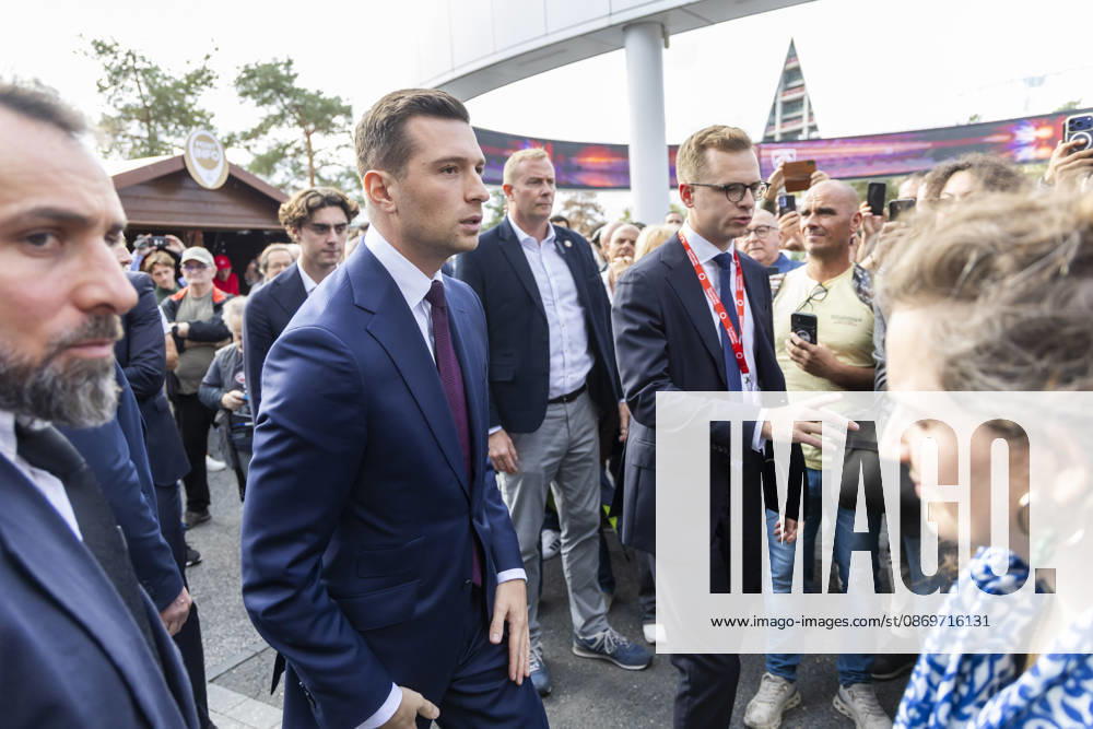 Paris, France October 16, 2026 - Paris Motor Show - Jordan Bardella RN, RASSEMBLEMENT NATIONAL, BARDELLA, SALON DE L AUTO, INDUSTRIE AUTOMOBILE, ECONOMIE, VOITURES,