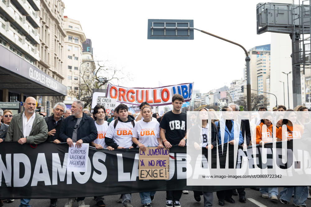Teaching and non-teaching staff, along with university deans, march towards Argentinaâ€⠢s National Congress to demand compliance with the University Budget Law. Buenos Aires Argentina - ZUMAp265 20261016_zip_p265_035