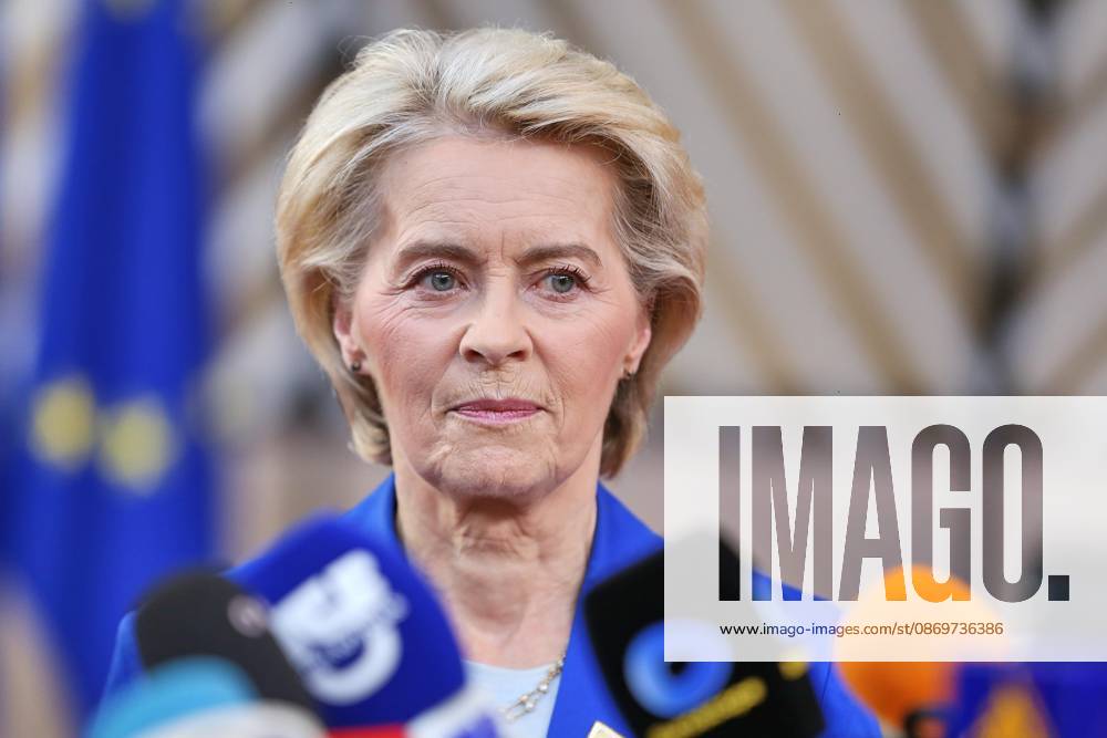 Brüssel, Belgien, 16.10.2026: Europa-Gebäude: EU-Gipfel: Ursula von der Leyen, Präsidentin der Europäischen Kommission