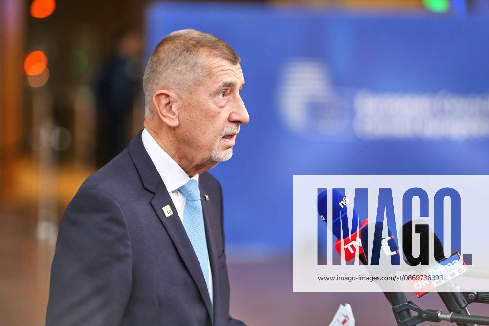 Brüssel, Belgien, 16.10.2026: Europa-Gebäude: EU-Gipfel: Andrej Babis, Ministerpräsident der Tschechischen Republik