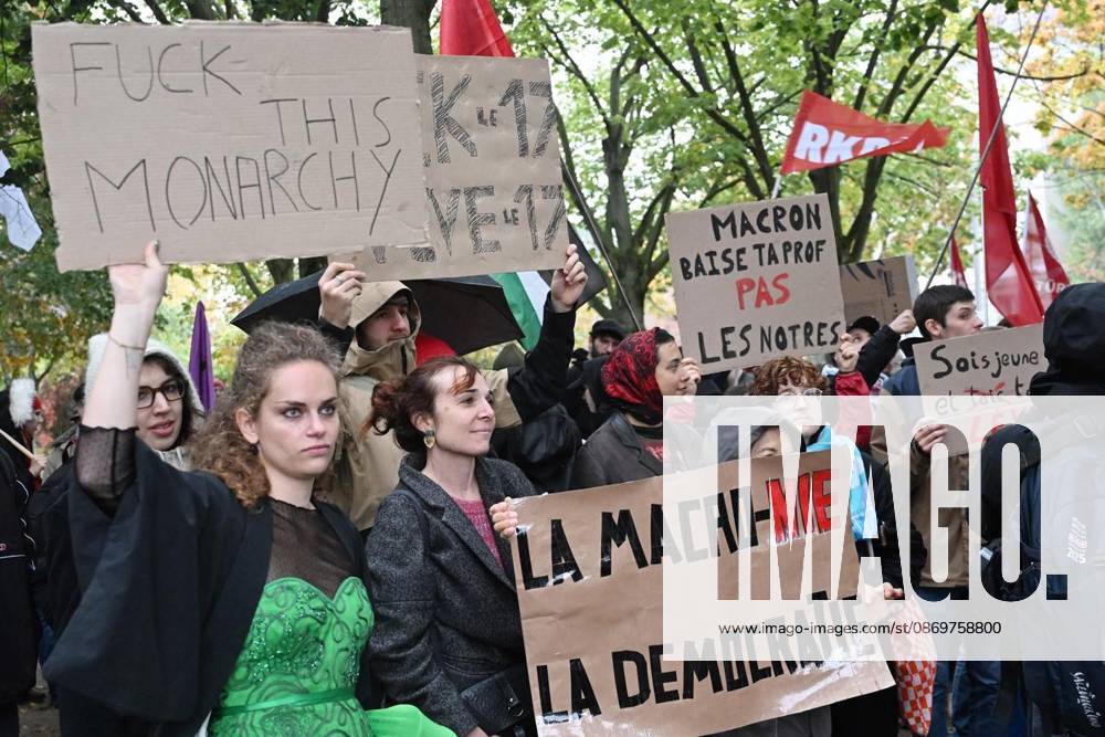 Demonstration «Solidarität mit den Schüler:innen in Frankreich» im Kleistpark, fotografiert am 17.10.2026 in Berlin. Berlin Berlin Berlin