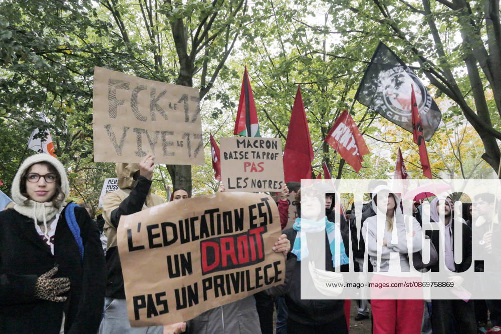 Berlin - Deutschland. Solidarität mit den Schüler:innen in Frankreich am Kleistpark.