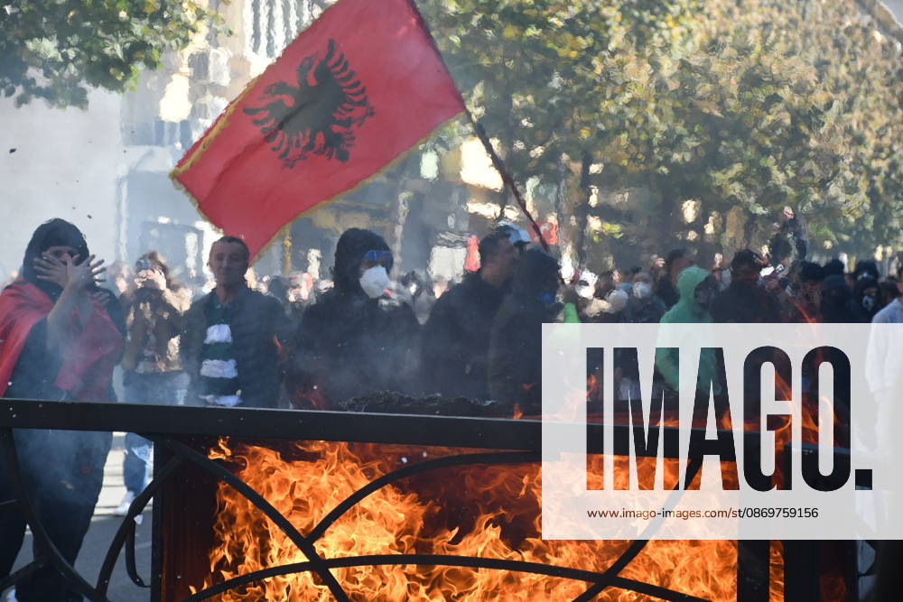 University students in Tirana continue widespread protests over educational conditions TIRANA, ALBANIA - OCTOBER 17: University students and young activists march through the streets of central Tirana, Albania, on October 17, 2026, as nationwide student-led demonstrations enter their fourth consecutive day. Demonstrators gathered near public academic institutions and the Ministry of Education to demand lower tuition fees, improved campus infrastructure, increased financial aid, and effective policy responses to rising living costs and youth unemployment. Olsi Shehu Anadolu Tirana Albania. Editorial use only. Please get in touch for any other usage.