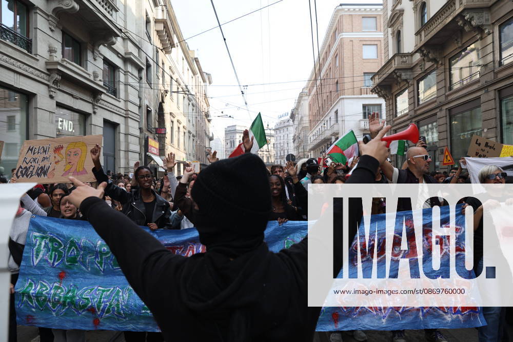 Demonstration by Italia in Piazza - Milano Demonstration by Italia in Piazza, the grassroots movement of students and young workers taking to the streets in 15 Italian cities in Milano Italy on October 17 2026. Photo by Francesco Enriquez IPA ABACAPRESS.COM Milano Italy