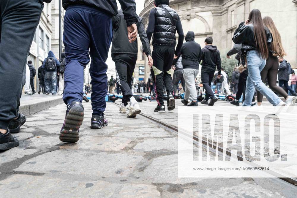 IPA89865081 - Milan: More Clashes and Looting by Hooded Youths in Downtown Milan the Day After the Protest on Saturday, the 17th