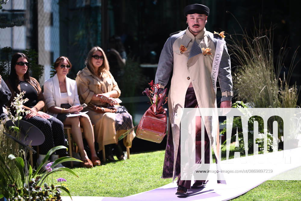 MELBOURNE FASHION WEEK PREVIEW, A model walks the runway during a 2026 Melbourne Fashion Week Runway Preview, at Sky Park, Melbourne, Monday, October 19, 2026. The preview features a selection of the upcoming collections that will appear on M FW runways including designers OUT OF HAND x Lisa Waup, Ebony Noire, Van Ermel Scherer, Perple, Gotham, Wilson Jedd Adams, Asiyam, Atoir, NGALI, Kuwaii, HoMie, Collective Closets x Mariam Farah, TOJHÃÄ, Amy Cottrell, BAAQIY and Sean Rentero. ( NO ARCHIVING MELBOURNE VICTORIA Australia