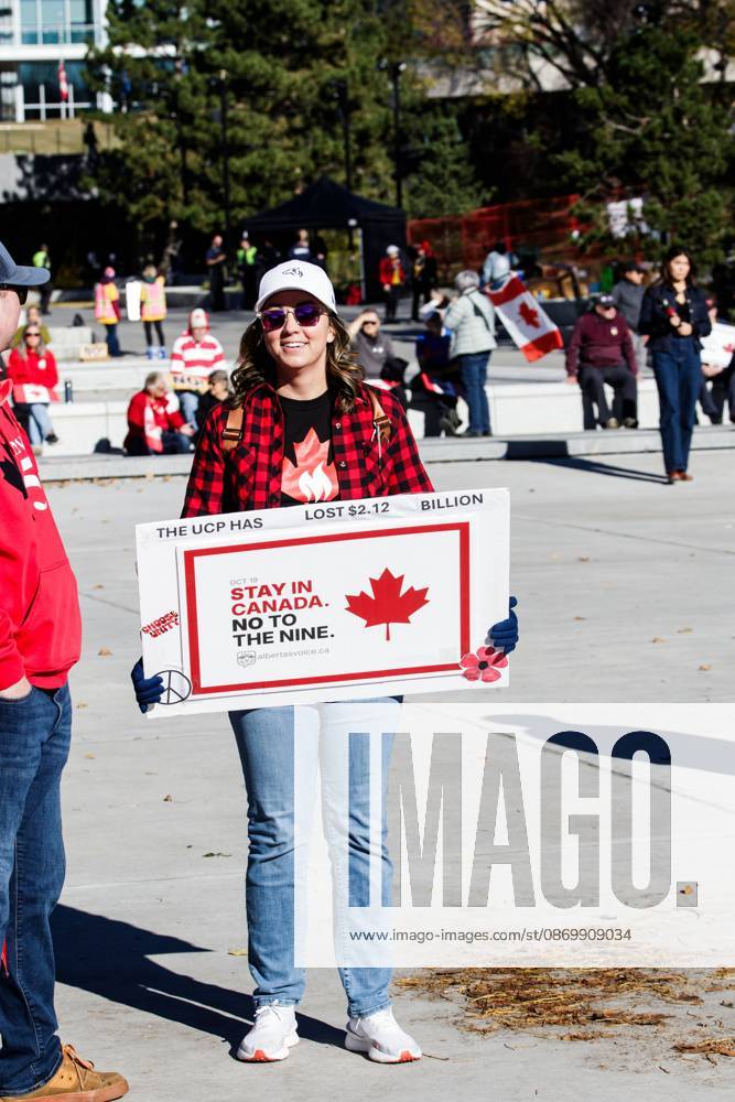 6K show up in support of Canadian Unity in ahead of Alberta Referendum in Edmonton,Canada - 18 Oct, 2026 Supporters display their signs at the Alberta Federation of Labour s Canada Unity Rally at the Alberta Legislature, ahead of the Alberta Referendum. With less than 24 hours until Referendum voting starts, the Alberta Federation of Labour and Fight Back supporters rallied at the Alberta Legislature grounds to support a Unified Alberta in Canada and oppose the prospect of separation from Canada. The group is opposed to the 9 other questions on the Alberta referendum ballots. Edmonton Canada