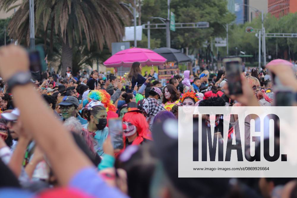 19th annual Zombie Walk Mexico 2026 MEXICO CITY, MEXICO - OCTOBER 18, 2026: Participants in the 19th annual Zombie Walk Mexico 2026, dressed as the living dead, monsters, and horror characters, gather at the Monument to the Revolution in Mexico City. Mexico City Mexico