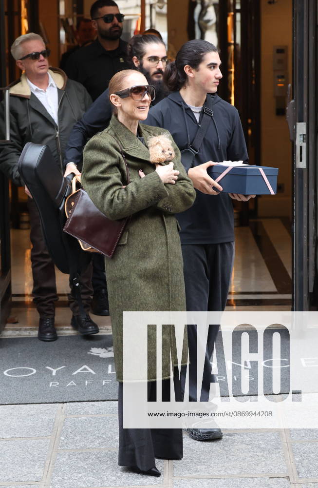 Céline Dion leaves the Royal Monceau hotel with her sons Nelson and Eddy and her dog the day after her final concert in Paris on October 19, 2026. Cyril Moreau, Bestimage. Céline Dion leaves the Royal Monceau hotel with her sons Nelson and Eddy and her dog, the day after her final concert in Paris on October 19, 2026, Paris, France