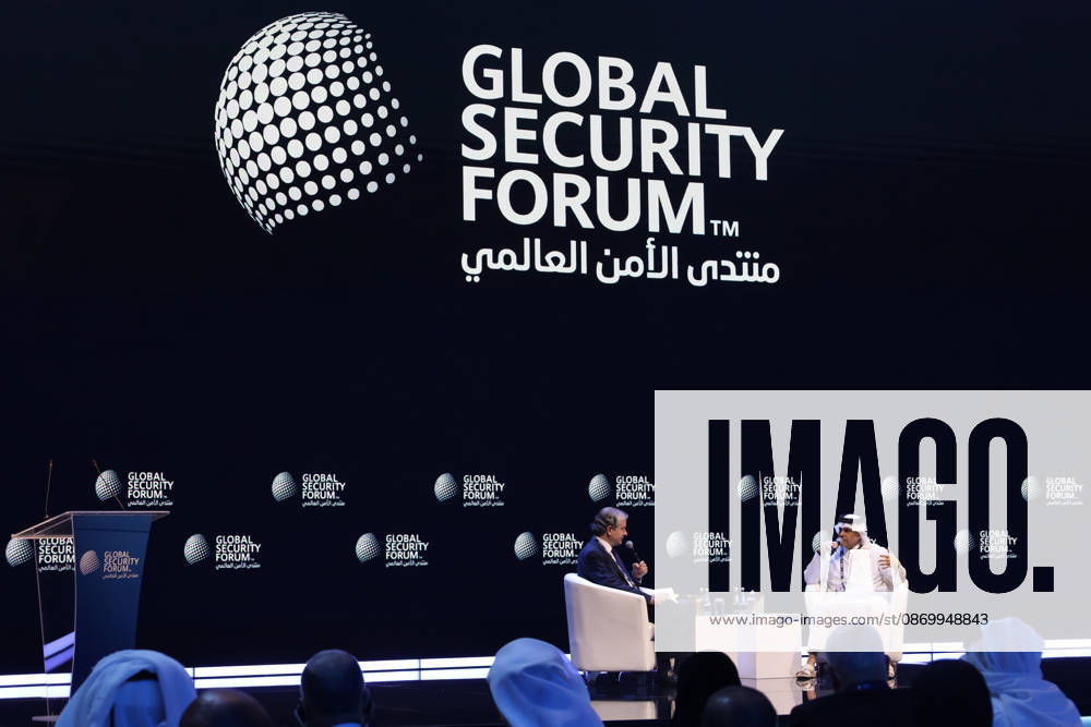 Global Security Forum in Doha DOHA, QATAR - OCTOBER 19: Qatar s Deputy Prime Minister and Minister of State for Defence Affairs, Saud bin Abdulrahman Al Thani, speaks at the Global Security Forum in Doha, Qatar, on October 19, 2026. He discusses Qatar s defence capabilities, regional security and diplomatic initiatives. Ali Altunkaya Anadolu Doha Qatar. Editorial use only. Please get in touch for any other usage.