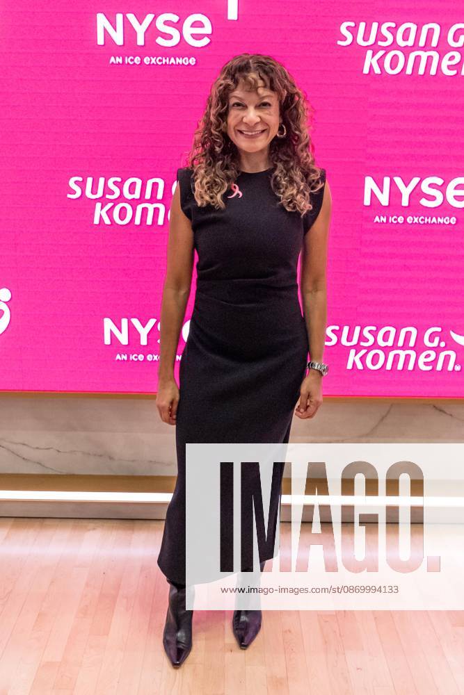 Amber Guild, President & CEO of Susan G. Komen Foundation poses on the trading floor of the New York Stock Exchange (NYSE) during opening hours as she rang the Opening Bell in recognition of National Breast Cancer Awareness Month in New York, NY on October 19, 2026. New York USA - ZUMAr339 20261019_znp_r339_003
