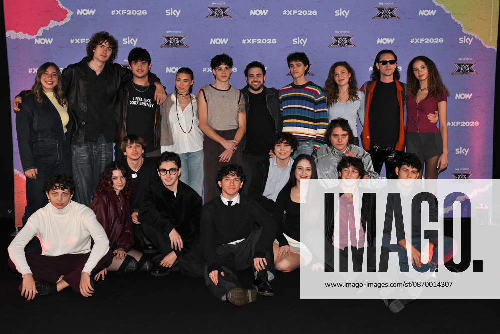 IPA89927831 - Milan, Italy: X Factor 2026 photocall featuring the 12 official contestants In the photo: The 12 official contestants in a group photo