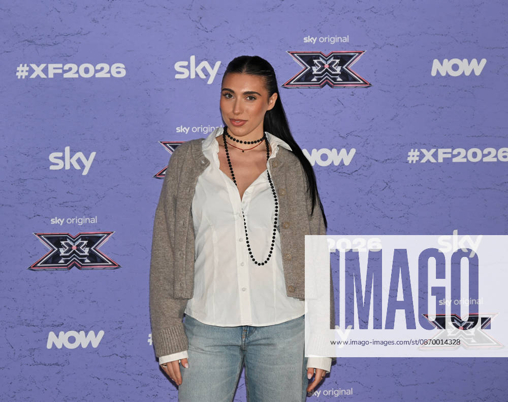 IPA89927880 - Milan, Italy: X Factor 2026 photocall featuring the 12 official contestants JAKE LA FURIA S TEAM In the photo: Veronica (Veronica Bruganelli)