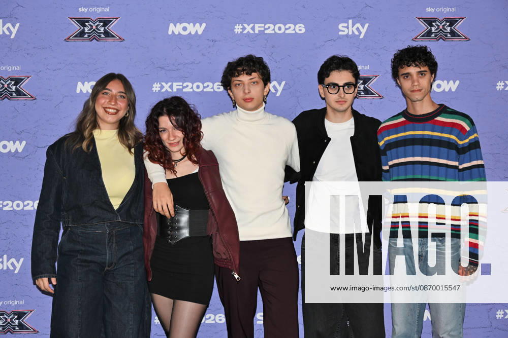 IPA89927905 - Milan, Italy: X Factor 2026 photocall featuring the 12 official contestants IRAMA S TEAM In the photo: Patrizia, Le Distanze, Lenanie