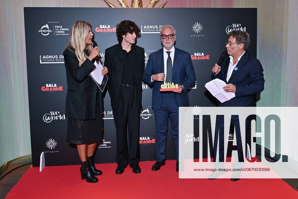 IPA89934736 - Rome: Allegrio Roma. Charity Event for WeWorld. Pictured: Tiziana Rocca, Nicolas Maupas, Federico Mollicone, Flavio Natalia