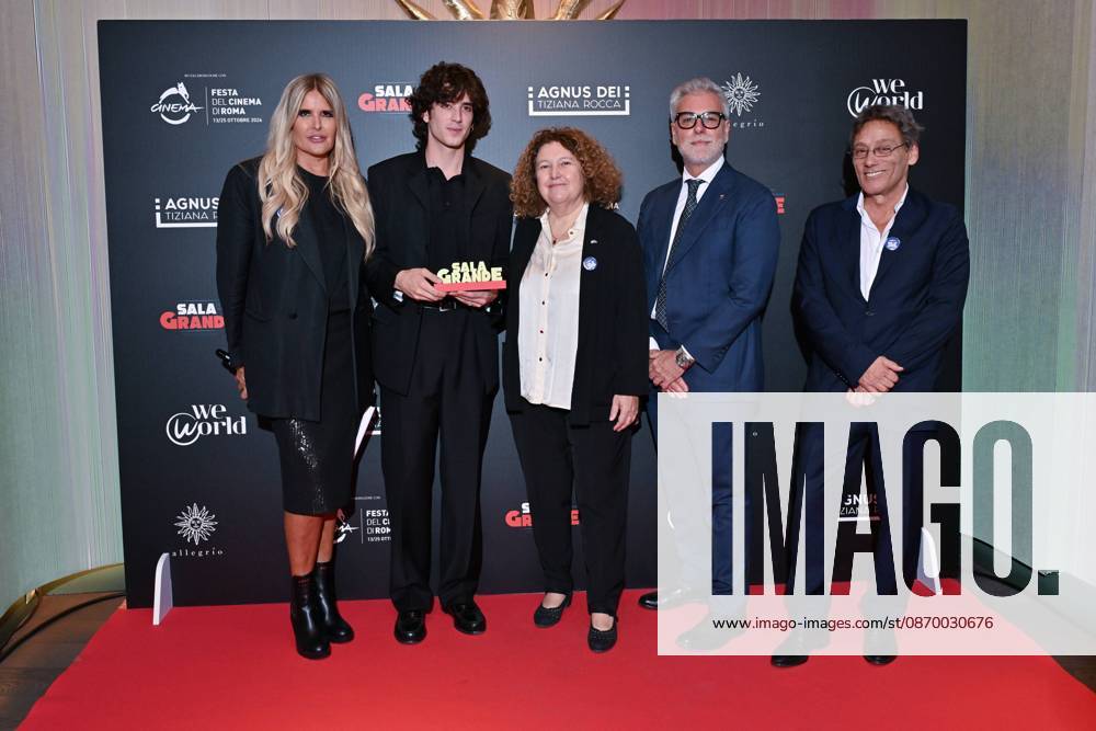 IPA89934738 - Rome: Allegrio Roma. Charity Event for WeWorld. Pictured: Tiziana Rocca, Nicolas Maupas, Dina Taddia, Federico Mollicone, Flavio Natalia