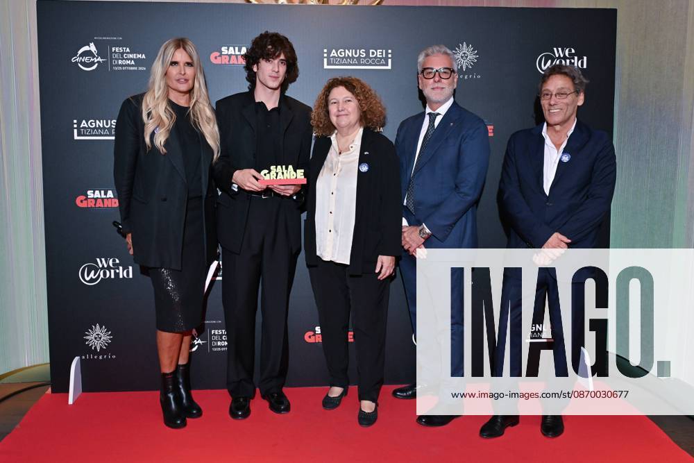 IPA89934739 - Rome: Allegrio Roma. Charity Event for WeWorld. Pictured: Tiziana Rocca, Nicolas Maupas, Dina Taddia, Federico Mollicone, Flavio Natalia