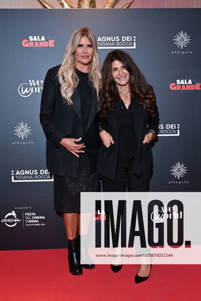 IPA89934752 - Rome: Allegrio Roma. Charity Event for WeWorld. Pictured: Tiziana Rocca and a guest