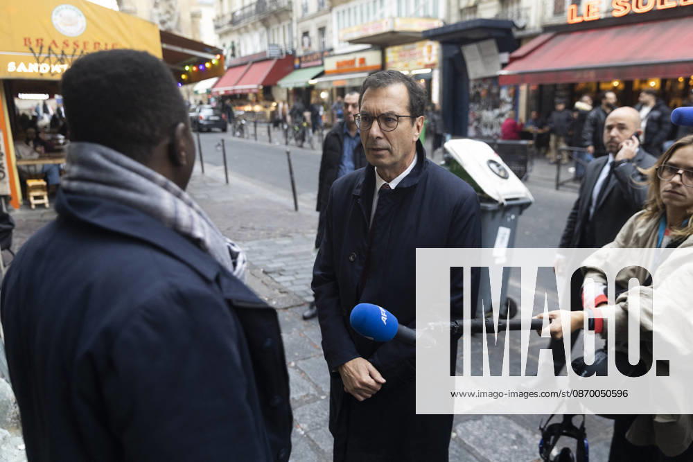 Labour Minister Farandou Visits Looted Supermarket After Weekend Riots - Paris Jean-Pierre Farandou, Minister for Labour and Social Solidarity, during a visit to a supermarket in Paris’s 10th arrondissement on 19 October 2026, which had been left in a state of disarray following the weekend’s riots, which had resulted in looting, vandalism and the destruction of shopsPhotos by Jérémy Paoloni ABACAPRESS.COM Paris France
