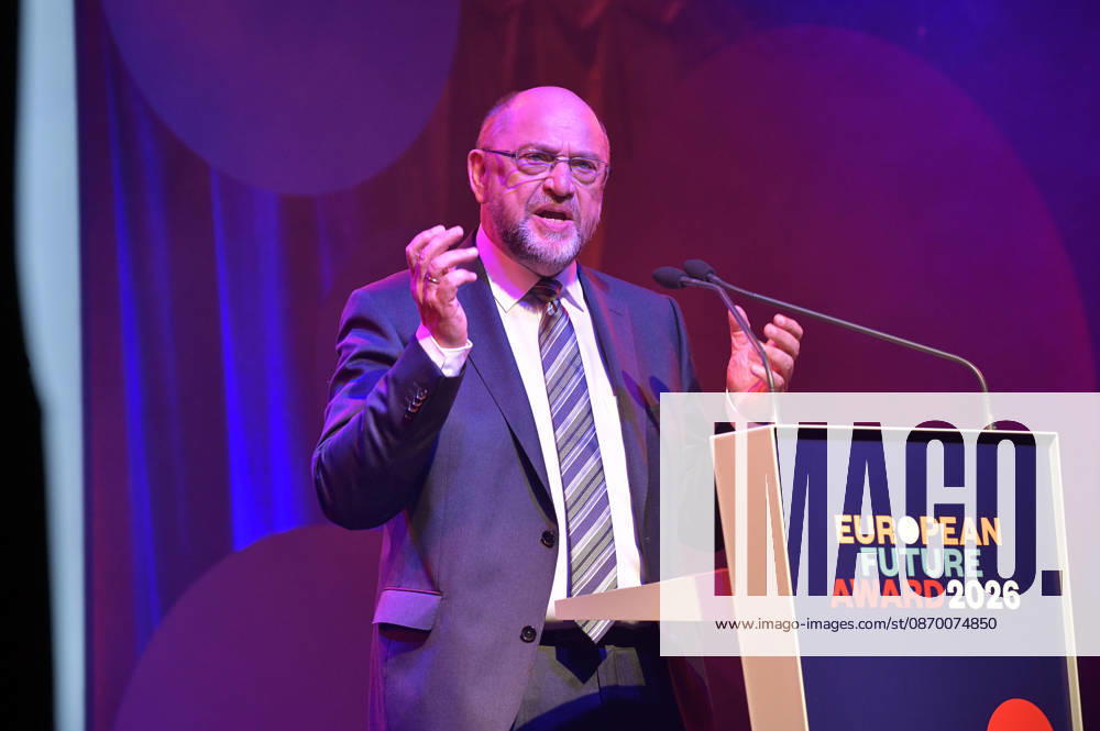 Martin Schulz bei der Verleihung des European Future Award 2026 im Tipi am Kanzleramt. Berlin
