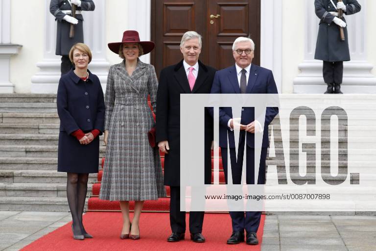 Elke Büdenbender , Königin Mathilde von Belgien, König Philippe von Belgien, Frank-Walter Steinmeier, Bundespräsident, Deutschland, Berlin, Schloss Bellevue, Mittagessen mit dem König und der Königin der Belgier