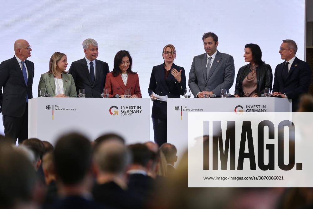 Berlin, Deutschland, 20.10.2026: ESMT: Invest in Germany Summit: Diskussion unter anderem mit: Martin Blessing (Beauftragter für Investitionen im Standort Deutschland), Bundesministerin für Wohnen, Stadtentwicklung und Bauwesen Verena Hubertz (SPD), Bundesminister für Verkehr Steffen Bilger (CDU), Bundesministerin für Wirtschaft und Energie Katherina Reiche (CDU), Bundesminister der Finanzen Lars Klingbeil (SPD), Bundesministerin für Forschung, Technologie und Raumfahrt Dorothee Bär (CSU), Bundesminister für Digitales und Staatsmodernisierung Karsten Wildberger (CDU)