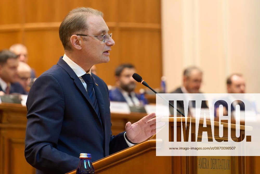 Luca Niculescu New Romanian Prime Minister Vote in Paliament Bucharest, Romania. 20th Oct, 2026: Luca Niculescu, prime minister‘designate, speaks during the vote on his cabinet in the Romanian Parliament. Bucharest Romania