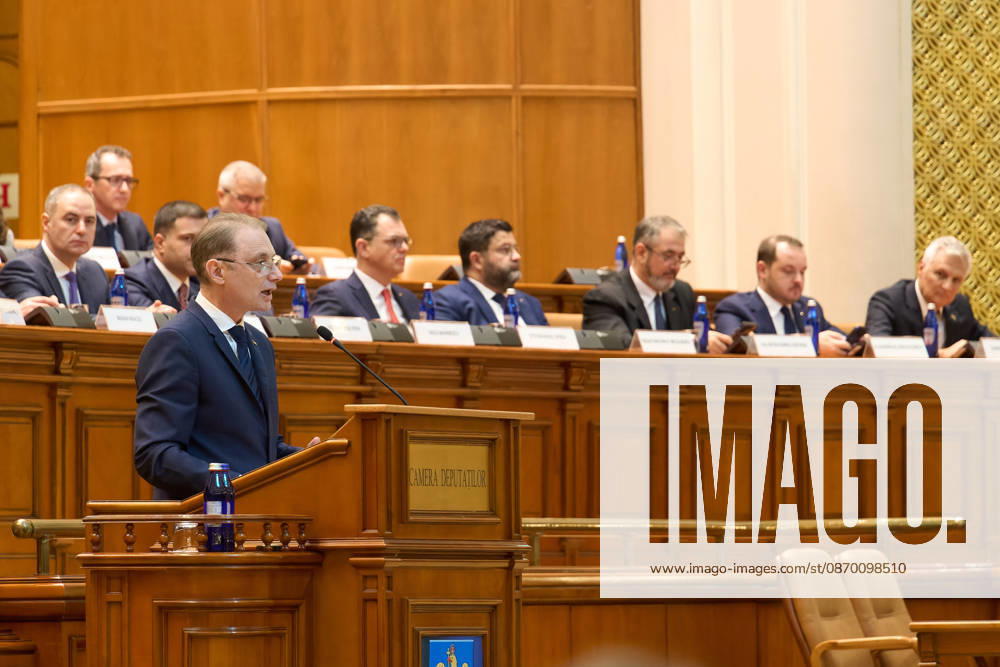 Luca Niculescu New Romanian Prime Minister Vote in Paliament Bucharest, Romania. 20th Oct, 2026: Luca Niculescu, prime minister‘designate, speaks during the vote on his cabinet in the Romanian Parliament. Bucharest Romania