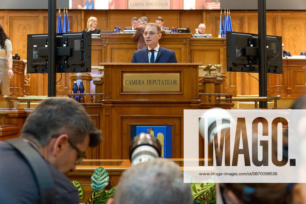 Luca Niculescu New Romanian Prime Minister Vote in Paliament Bucharest, Romania. 20th Oct, 2026: Luca Niculescu, prime minister‘designate, speaks during the vote on his cabinet in the Romanian Parliament. Bucharest Romania