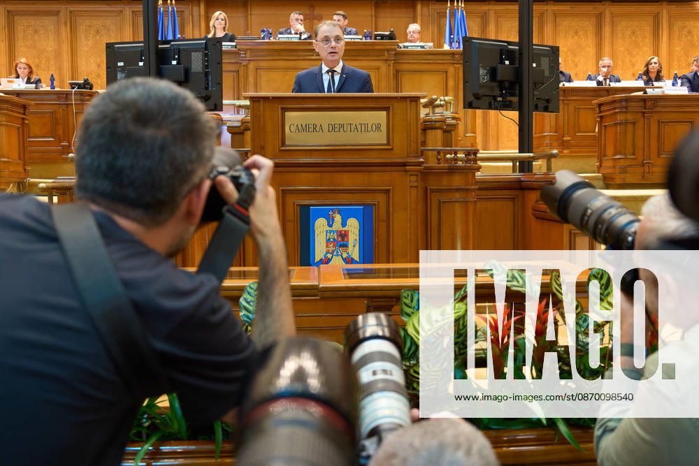 Luca Niculescu New Romanian Prime Minister Vote in Paliament Bucharest, Romania. 20th Oct, 2026: Luca Niculescu, prime minister‘designate, speaks during the vote on his cabinet in the Romanian Parliament. Bucharest Romania