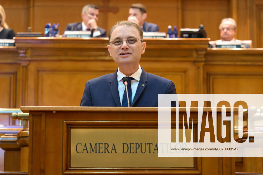 Luca Niculescu New Romanian Prime Minister Vote in Paliament Bucharest, Romania. 20th Oct, 2026: Luca Niculescu, prime minister‘designate, speaks during the vote on his cabinet in the Romanian Parliament. Bucharest Romania