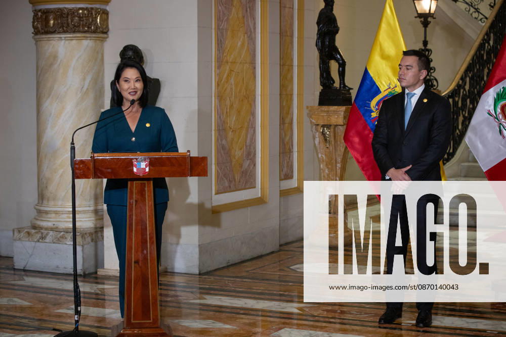 Keiko Fujimori - Daniel Noboa meeting in Peru LIMA, PERU - OCTOBER 20: Peruvian President Keiko Fujimori meets with Ecuadorian President Daniel Noboa at the Government Palace in Lima, Peru on October 20, 2026. The leaders gathered for the 17th Binational Cabinet meeting between Peru and Ecuador. Jorge Cerdan Anadolu Lima Peru. Editorial use only. Please get in touch for any other usage.