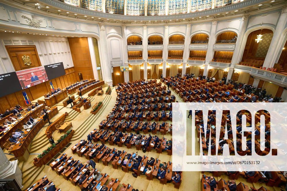 Luca Niculescu New Romanian Prime Minister Vote in Paliament Bucharest, Romania. 20th Oct, 2026: Luca Niculescu, prime minister-designate, speaks during the vote on his cabinet in the joint plenary of the Chambers of the Romanian Parliament. Bucharest Romania