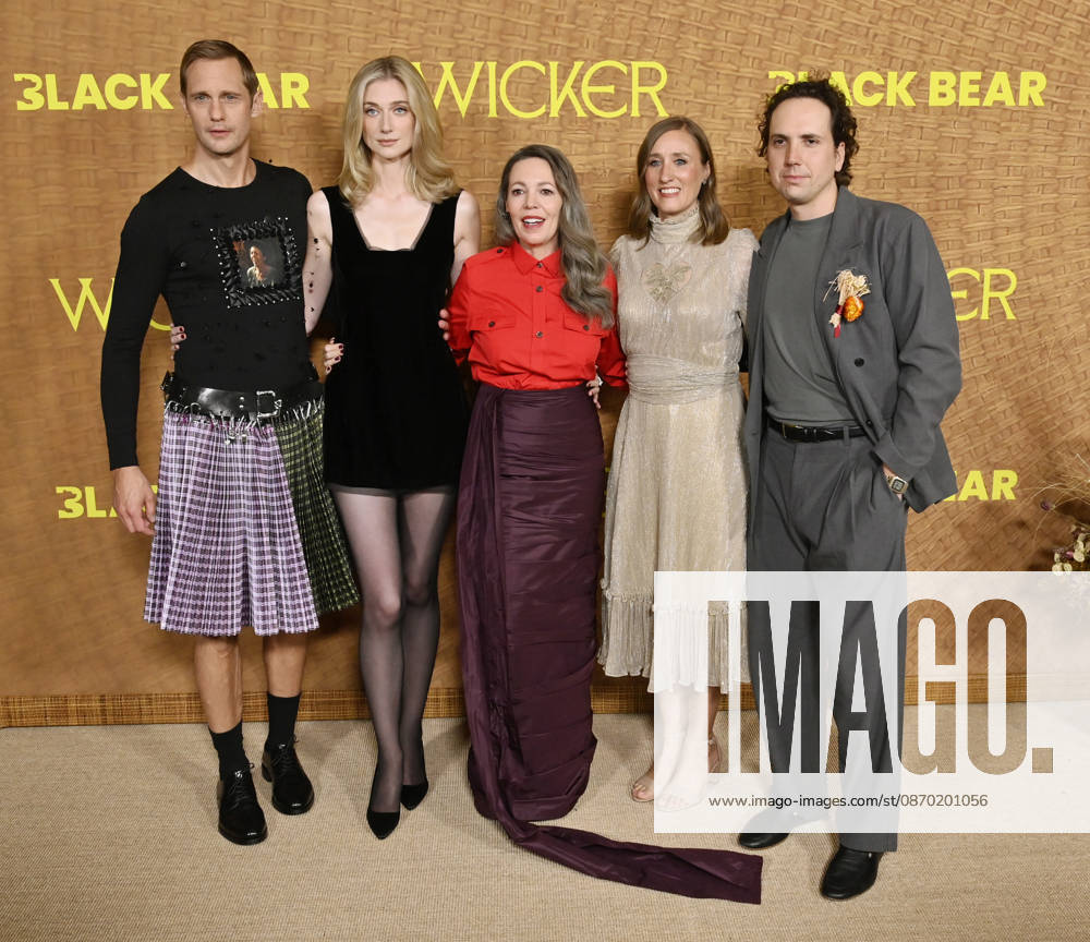 Alexander Skarsgard, Elizabeth Debicki, Olivia Colman, Eleanor Wilson and Alex Huston Fischer (L-R) attend the premiere of Black Bear Pictures motion picture romantic fantasy comedy Wicker at the Director s Guild of America in Los Angeles on Tuesday, October 20. 2026. Storyline: An ostracized fisherwoman commissions the local basketmaker to weave her a husband, but when her wicker creation proves unexpectedly extraordinary, his presence ignites jealousy and upheaval that threatens their quiet village. LAP2026102036 JIMxRUYMEN