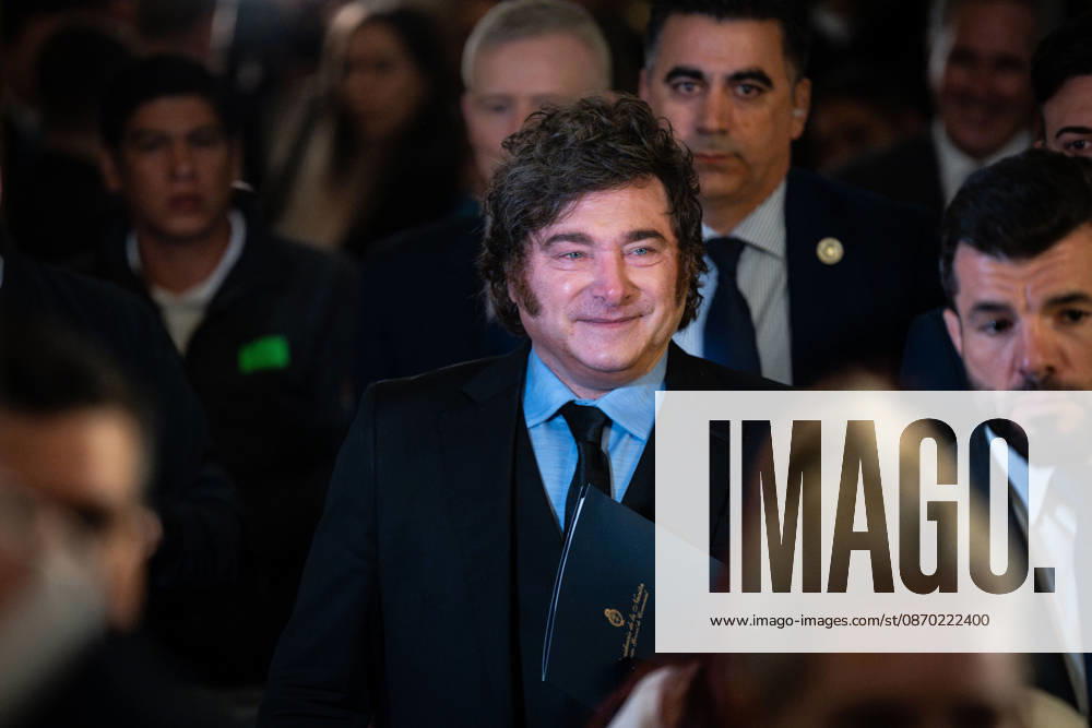 The President of Argentina, JAVIER MILEI, attends the Forum Europa in Madrid, during his political tour of Europe, where he once again publicly attacked Spanish Prime Minister Pedro Sanchez and left-wing policies. Madrid SPAIN - ZUMAc270 20261021_zip_c270_014