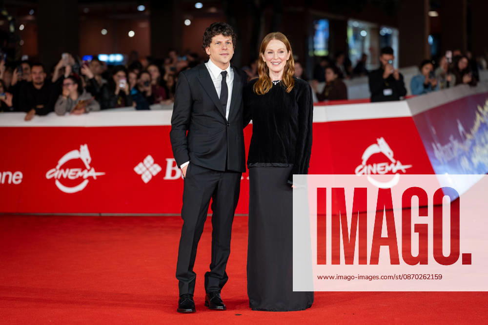 The Debut red carpet during the 21st Rome Film Festival at Auditorium Parco Della Musica in Rome, Italy on 21 October 2026. Jesse Eisenberg and Julianne Moore attend the The Debut red carpet during the 21st Rome Film Festival at Auditorium Parco Della Musica in Rome, Italy on 21 October 2026., Credit:Stefano Costantino TTL Stefano Costantino Avalon Italy, Rome