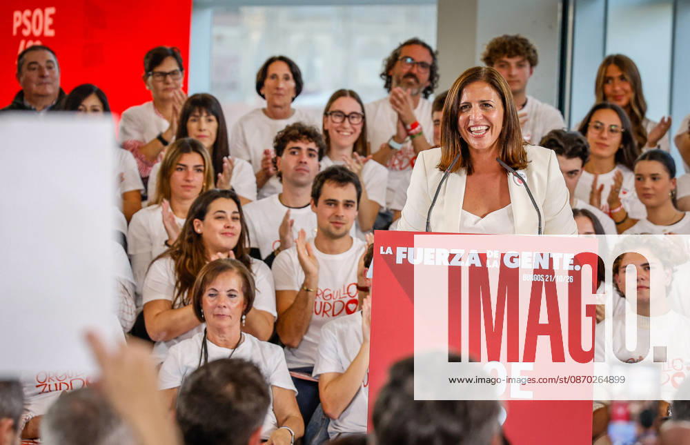 Sánchez Takes Part in a Pre-Campaign Event in Burgos PSOE Representative Esther Pena speaks during a PSOE pre-campaign event at Fórum Evolución on October 21, 2026, in Burgos, Castile and León, Spain. This is Sánchez’s third visit to Castile and León since the elections were called; the Socialist leader visited Ponferrada, León, last Sunday, October 11, for an event at La Térmica Cultural, and this Monday, the 19th, in Valladolid, he led an event at the Cúpula del Milenio. October 21, 2026, Tomá, Burgos, Castile and León, Burgos, Castile and León, Spain