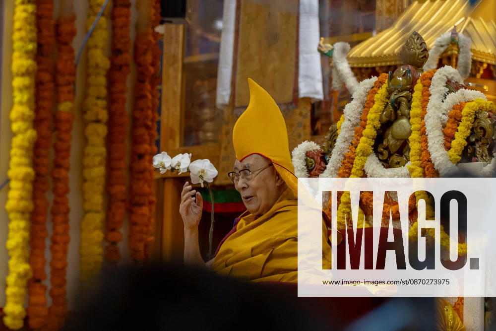 Tibetan Spiritual leader the Dalai Lama during a Long Life Prayer offered to him by TIPA, Norbulingka Institute and Nepal Tibetan Lhamo Association at Tsuglakhang Temple, Mcleodganj, Dharamshala on Wednesday. Dharamshala India - ZUMAb235 20261021_zip_b235_039