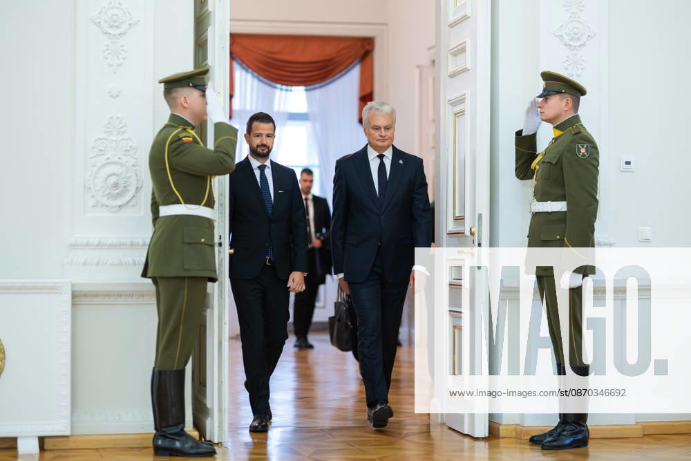 Lietuvos Respublikos Prezidentas Gitanas Nauseda prieme i Lietuva atvykusi Juodkalnijos Prezidenta Jakova Milatoviciu. Vilnius, 2026-10-22