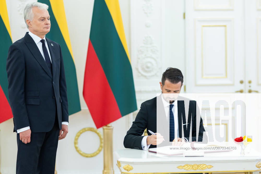 Lietuvos Respublikos Prezidentas Gitanas Nauseda prieme i Lietuva atvykusi Juodkalnijos Prezidenta Jakova Milatoviciu. Vilnius, 2026-10-22