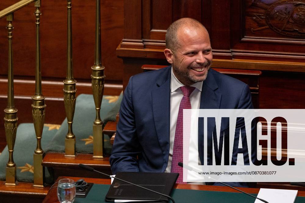 Minister of Defence and Foreign Trade Theo Francken pictured during a plenary session of the Chamber at the federal parliament in Brussels, Thursday 22 October 2026. NICOLASxMAETERLINCK 190657292