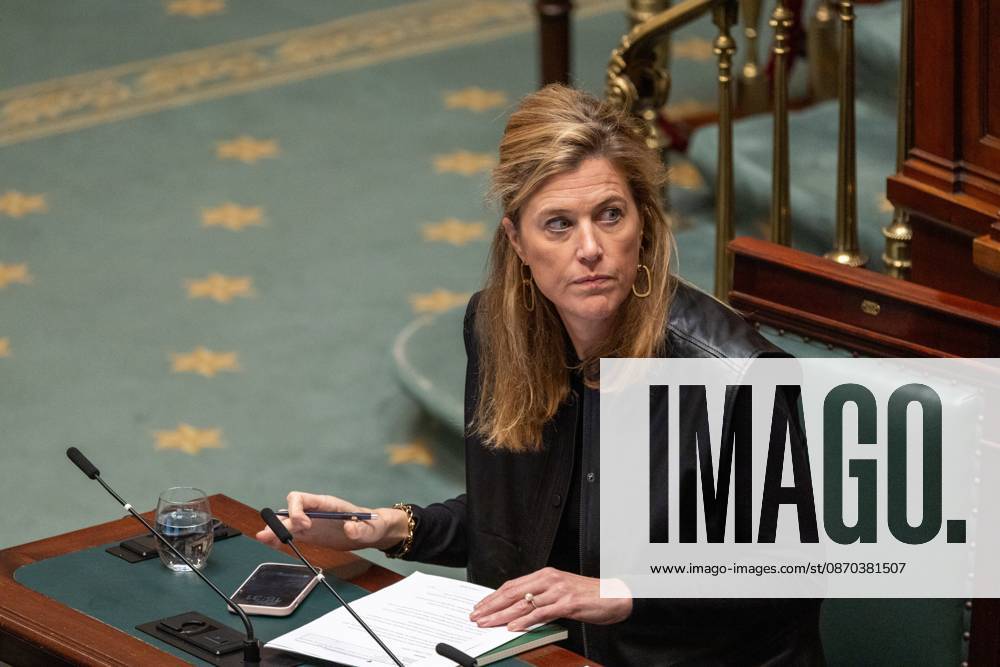 Minister of Justice Annelies Verlinden pictured during a plenary session of the Chamber at the federal parliament in Brussels, Thursday 22 October 2026. NICOLASxMAETERLINCK 190655619