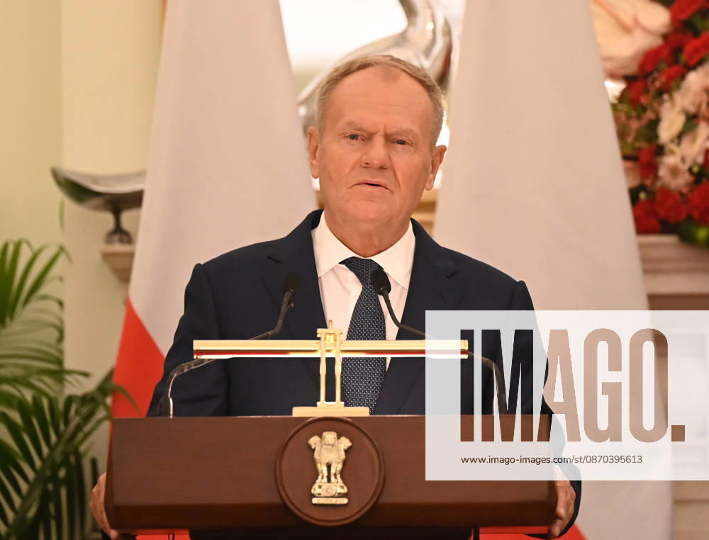 Prime Minister of Poland Donald Tusk address a joint press statement alongwith Prime Minister Narendra Modi ( not in the picture ) following delegation-level bilateral talks at Hyderabad House on October 22, 2026 in New Delhi, India. The high-level meeting marked Polish Prime Minister Tusk s official visit to India from October 21-23, 2026 his first visit to the country as Prime Minister since 2010 aimed at advancing the India-Poland Strategic Partnership and deepening India-EU strategic ties. During wide-ranging discussions, both leaders reviewed bilateral cooperation across key sectors including trade, technology, defense-industrial collaboration, and energy, while reaffirming joint commitment toward peacefu